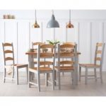 Eton Grey 130cm Solid Pine and Ash Kitchen Table with Eton Chairs