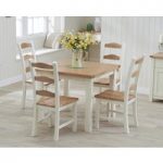 Somerset 90cm Flip Top Oak and Cream Table with Chairs