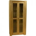 Milan 190cm Oak Glazed Display Cabinet