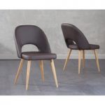 Halifax Brown Faux Leather Dining Chairs