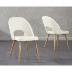 Halifax Cream Faux Leather Dining Chairs