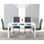 Hampstead 160cm White High Gloss Dining Table with Malaga Chairs