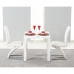 Hampstead 80cm White High Gloss Dining Table with Hampstead Z Chairs