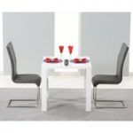 Hampstead 80cm White High Gloss Dining Table with Malaga Chairs