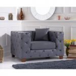 Harper Chesterfield Grey Leather Armchair