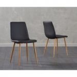 Helsinki Black Wooden Leg with Faux Leather Dining Chair