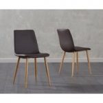 Helsinki Brown Wooden Leg with Faux Leather Dining Chair