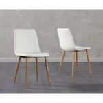 Helsinki Cream Wooden Leg with Faux Leather Dining Chair