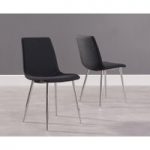 Helsinki Black Fabric and Chrome Dining Chair