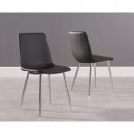 Helsinki Black Faux Leather and Chrome Dining Chair