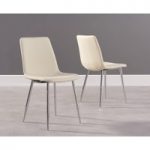 Helsinki Cream Faux Leather and Chrome Dining Chair