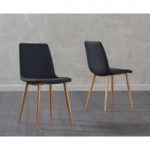 Helsinki Black Wooden Leg Fabric Dining Chair