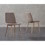 Helsinki Light Brown Wooden Leg Fabric Dining Chair