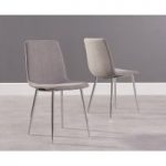 Helsinki Grey Fabric and Chrome Dining Chair