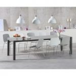 Joseph Extending Dark Grey High Gloss Dining Table with Nordic Chrome Leg Chairs