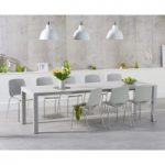 Joseph Extending Light Grey High Gloss Dining Table with Nordic Chrome Leg Chairs