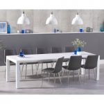 Joseph Extending White High Gloss Dining Table with Helsinki Faux Leather Chairs