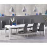 Joseph Extending White High Gloss Dining Table with Calgary Chairs