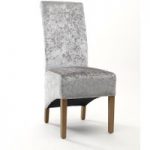 Dalia Crushed Velvet Fabric Silver Dining Chairs