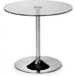 Prestigio 80cm Round Chrome and Glass Dining Table