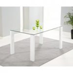 Lavina 150cm White High Gloss and Glass Dining Table