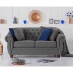 Lilly Chesterfield Grey Fabric Two-Seater Sofa