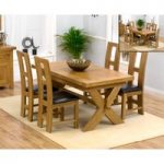 Bordeaux 160cm Solid Oak Extending Dining Table with Louis Chairs