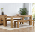 Madrid 200cm Solid Oak Dining Table with Benches
