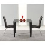 Madison 90cm Black Glass Dining Table with Cavello Chairs