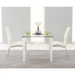 Madison 90cm Clear Glass Dining Table with Cavello Chairs