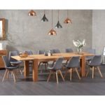 Madrid 200cm Oak Extending Dining Table with Duke Fabric Chairs