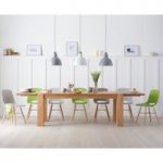Madrid 200cm Solid Oak Extending Dining Table with Nordic Wooden Leg Chairs