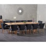 Madrid 240cm Solid Oak Extending Dining Table with Isobel Fabric Chairs