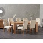 Madrid 200cm Solid Oak Dining Table with Claudia Fabric Chairs