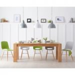 Madrid 200cm Solid Oak Dining Table with Nordic Wooden Leg Chairs