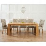 Madrid 240cm Solid Oak Dining Table with Anais Fabric Chairs