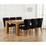 Madrid 240cm Solid Oak Dining Table with Knightsbridge Fabric Chairs