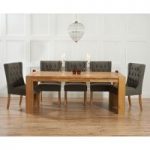 Madrid 200cm Solid Oak Dining Table with Safia Fabric Chairs