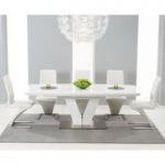 Malaga 180cm White High Gloss Extending Dining Table with Hampstead Z Chairs
