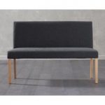 Mia Large Black Bench with Back