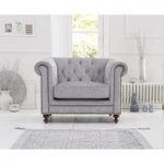 Milano Chesterfield Grey Fabric Armchair