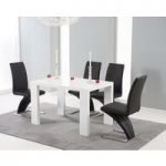 Monza 150cm White High Gloss Dining Table with Hampstead Z Chairs