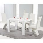 Monza 120cm White High Gloss Dining Table with Hampstead Z Chairs