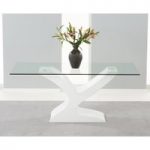 Nevada 180cm White High Gloss and Glass Dining Table