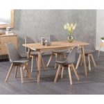 Nordic 150cm Oak Dining Table with Duke Faux Leather Chairs