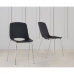 Nordic Chrome Leg Black Chair