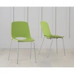Ex-display Set of 6 Nordic Chrome Leg Green Chair