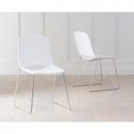 Nordic Chrome Sled Leg White Chair