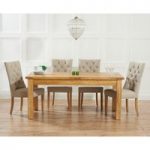 Normandy 150cm Solid Oak Extending Dining Table with Anais Fabric Chairs