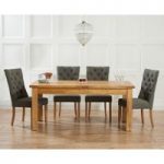 Normandy 180cm Solid Oak Extending Dining Table with Anais Fabric Chairs